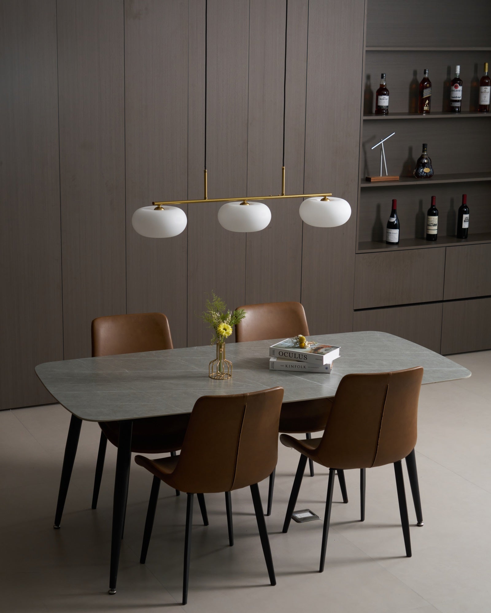 Lustra Pendelleuchte 3-Licht Kugelförmig Linear-Letslighting