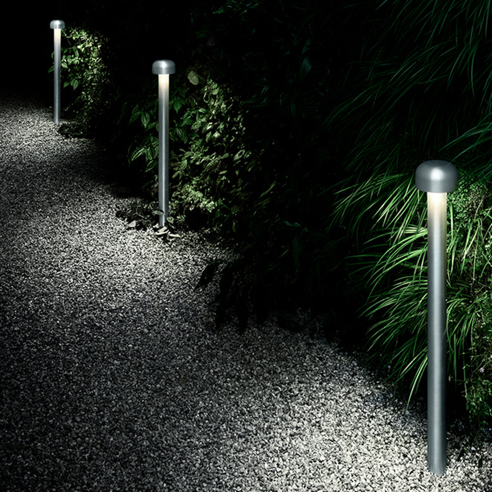 Ray Modern Pilzförmig LED Außen-Wegeleuchte Silber/Schwarz Garten Metall 2 Farben 38/85CM Lang