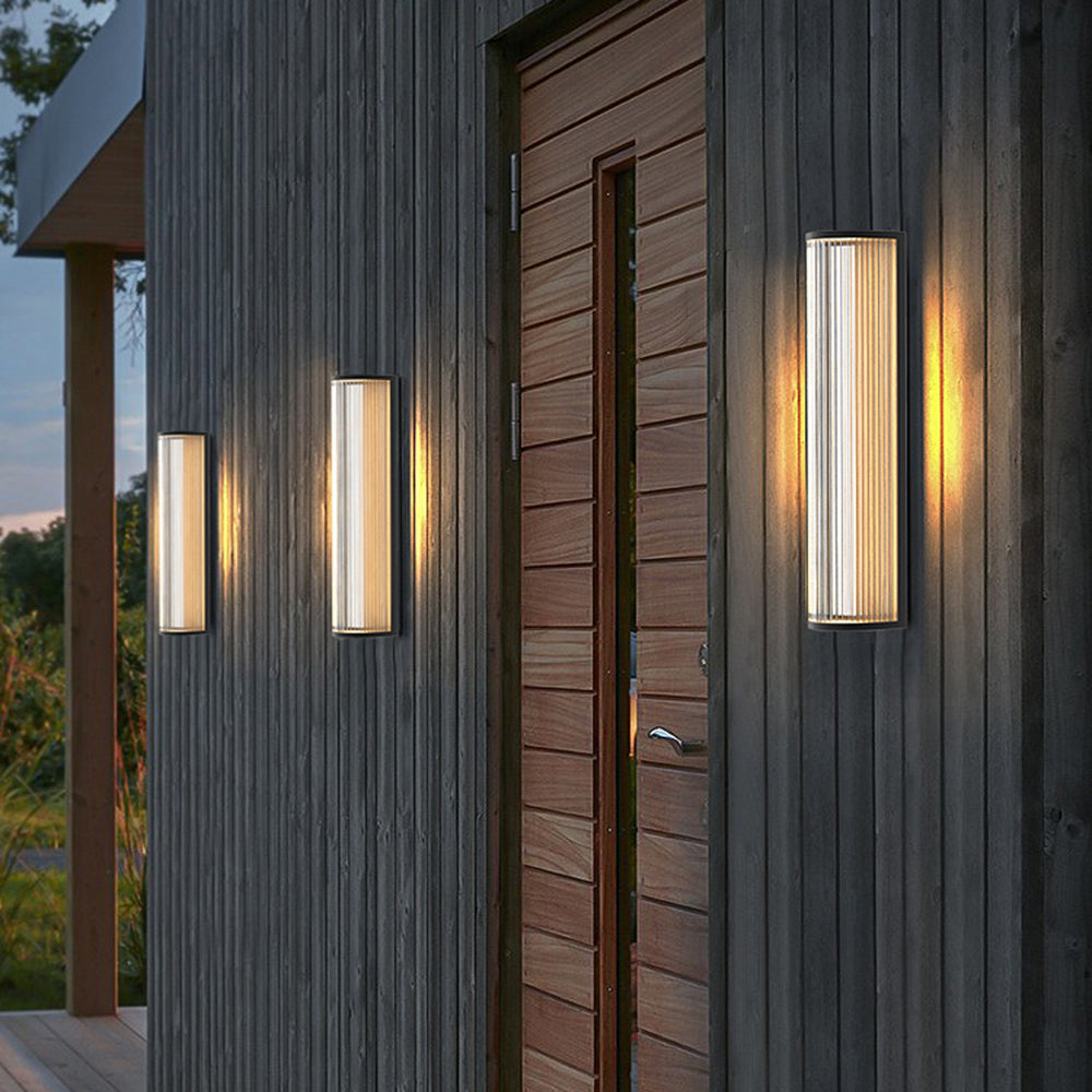 Ray Halbzylinder LED Solar Außenwandleuchte Metall Acryl Garten Terrasse