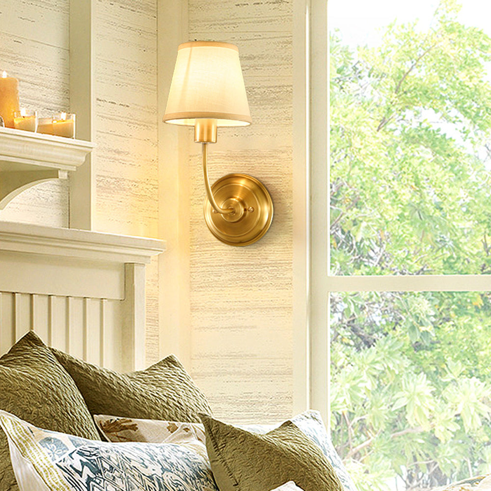 Silva Innen Gold Wandleuchte, 5 Stile Kupfer+Gewebe