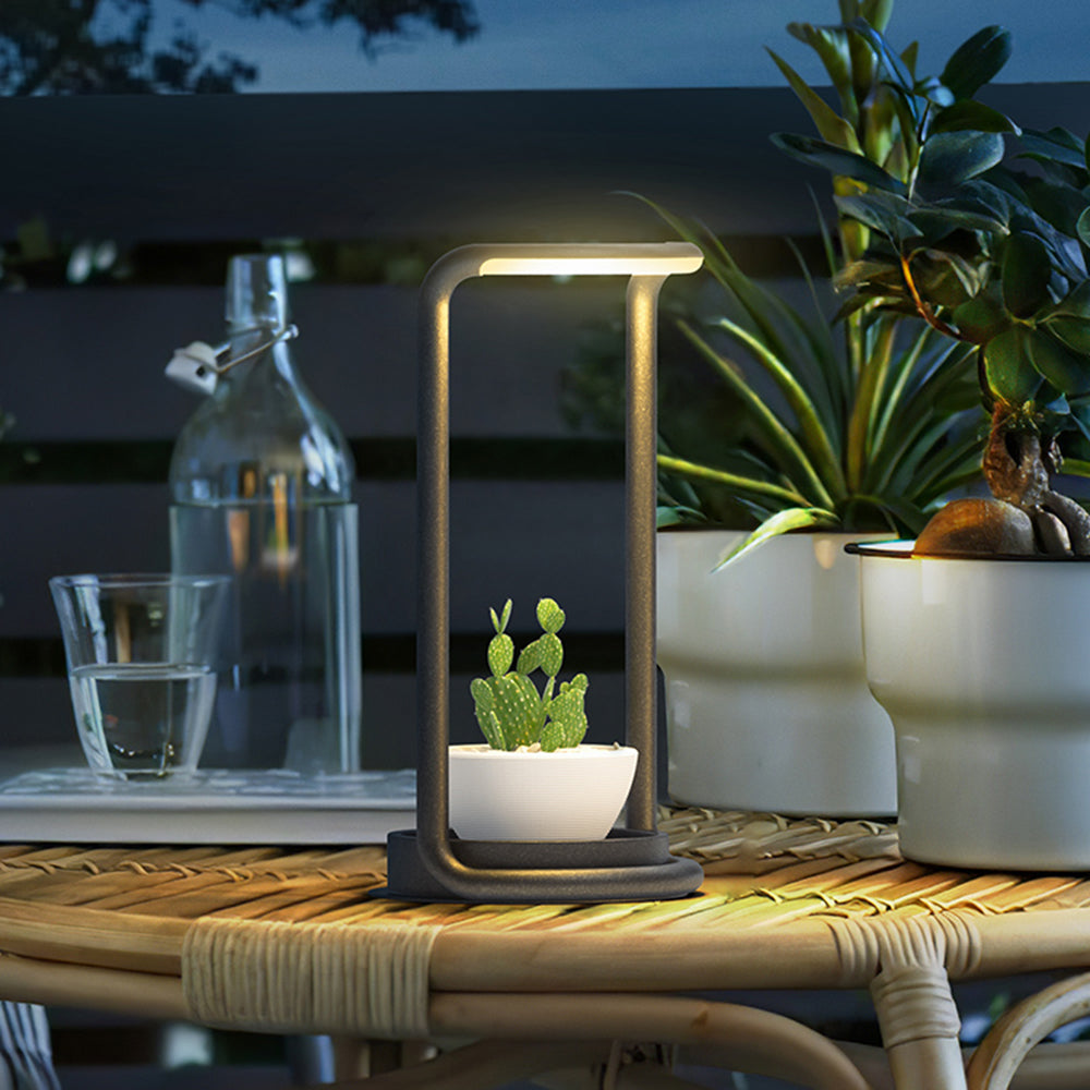 Ray Modern rechteckige Solar LED Stehleuchte Außenbereich schwarz Garten/Terrasse Metall Acryl
