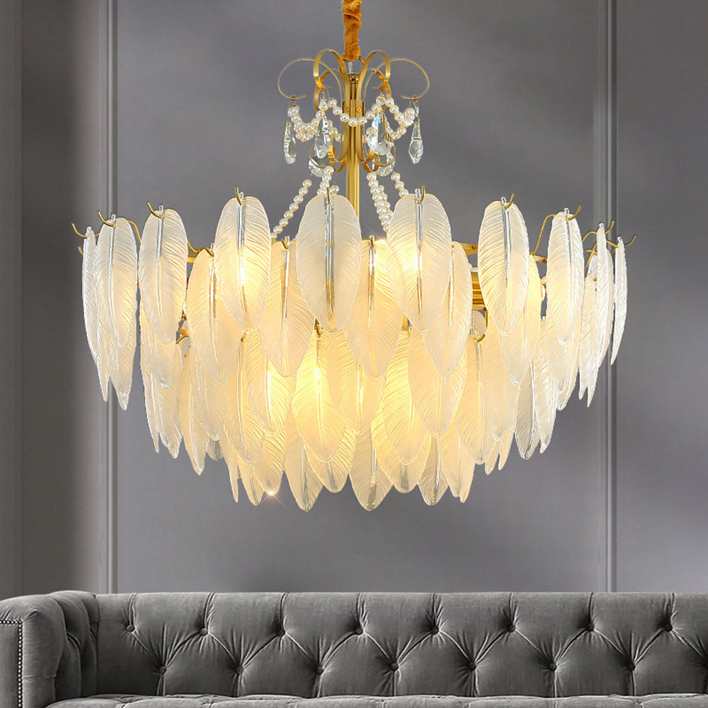 Kristy Modern LED Kronleuchter Weiß Glas/Metall Ess/Schlafzimmer-Letslighting