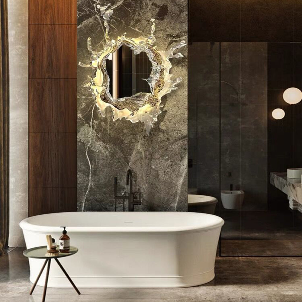 Kristy Modern LED Wandleuchte Spiegel Wasserrippel , Gold/Silber, Metall-Letslighting