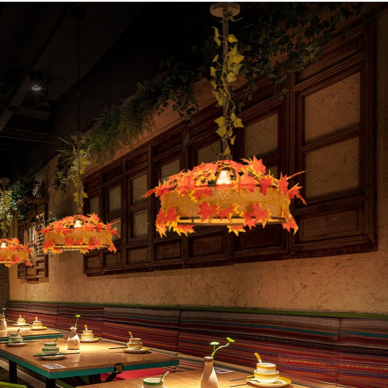 Valentina Retro LED Pendelleuchte Rattan Restaurant Schlafzimmer