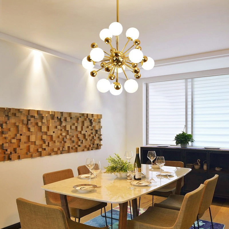 Silva Modern LED Kronleuchter Gold Glas Wohn/Esszimmer/Schlafzimmer