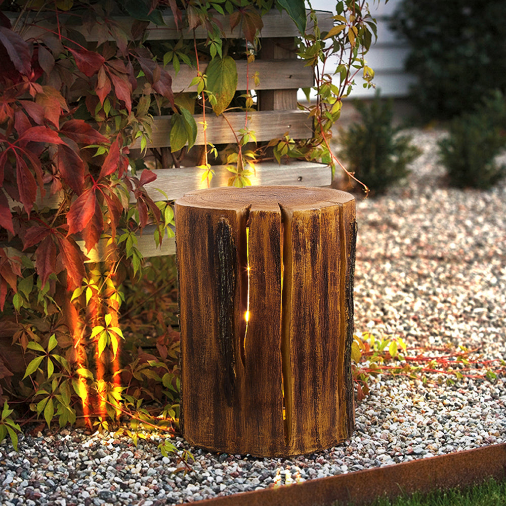 Ray Natürliche Säule Holz LED Stehleuchte Tisch 3 Größe Harz Außen