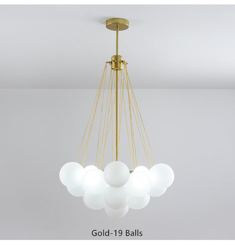 Valentina Modern LED Kronleuchter Kugel Schwarz/Gold Wohnzimmer Glas