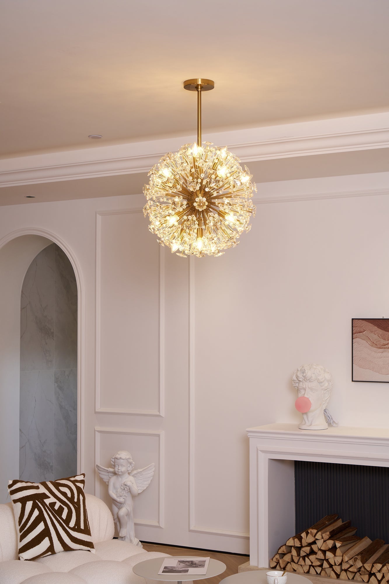 Aurora Chandelier Dickinson Gold Crystal Starburst - Neutralighting