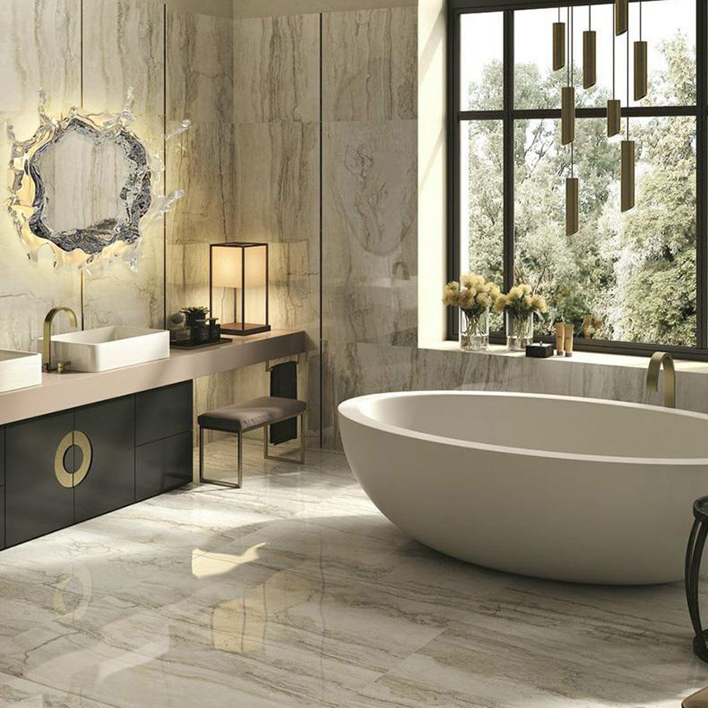 Kristy Modern LED Wandleuchte Spiegel Wasserrippel , Gold/Silber, Metall-Letslighting