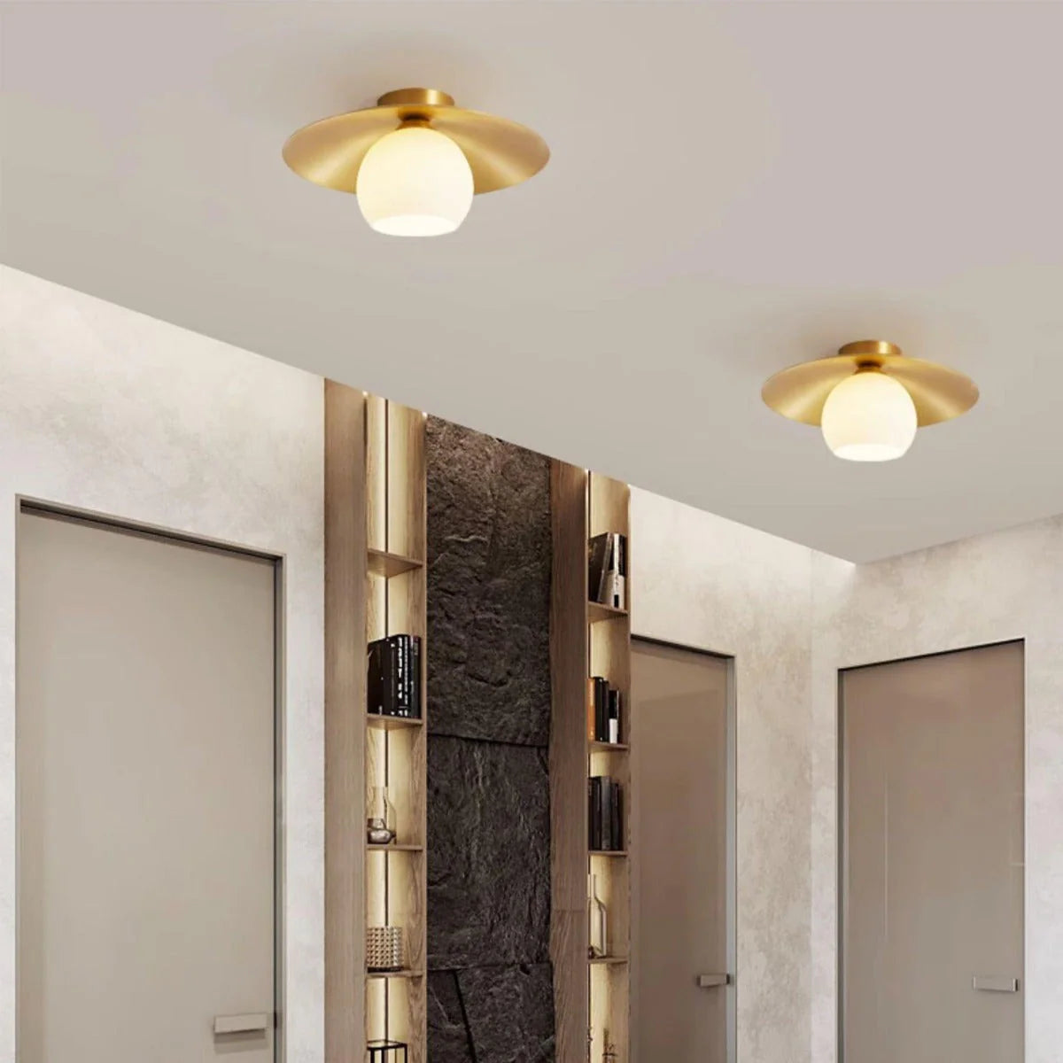 Arisha Modern LED Deckenleuchte Metall Glas Flur Wohnzimmer Küche