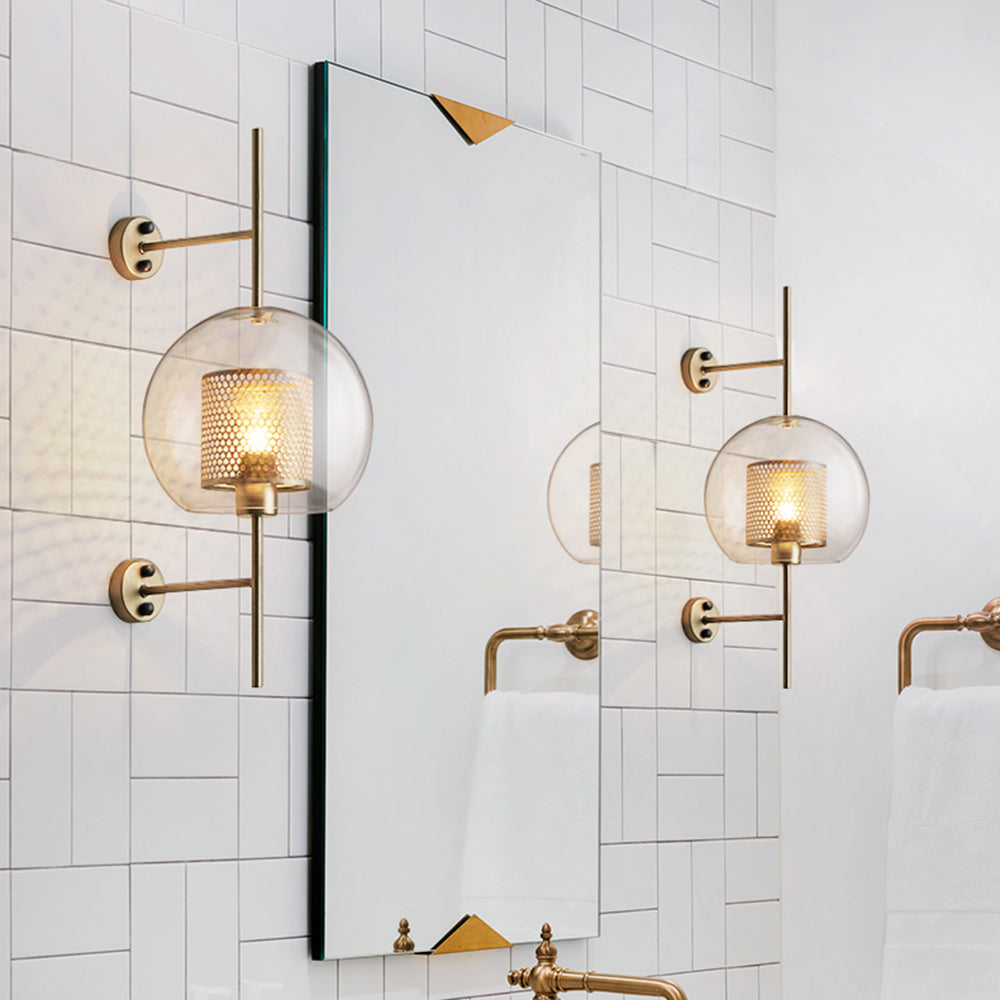 Valentina Industrial LED Wandleuchte Global, Silber/Gold, Innen
