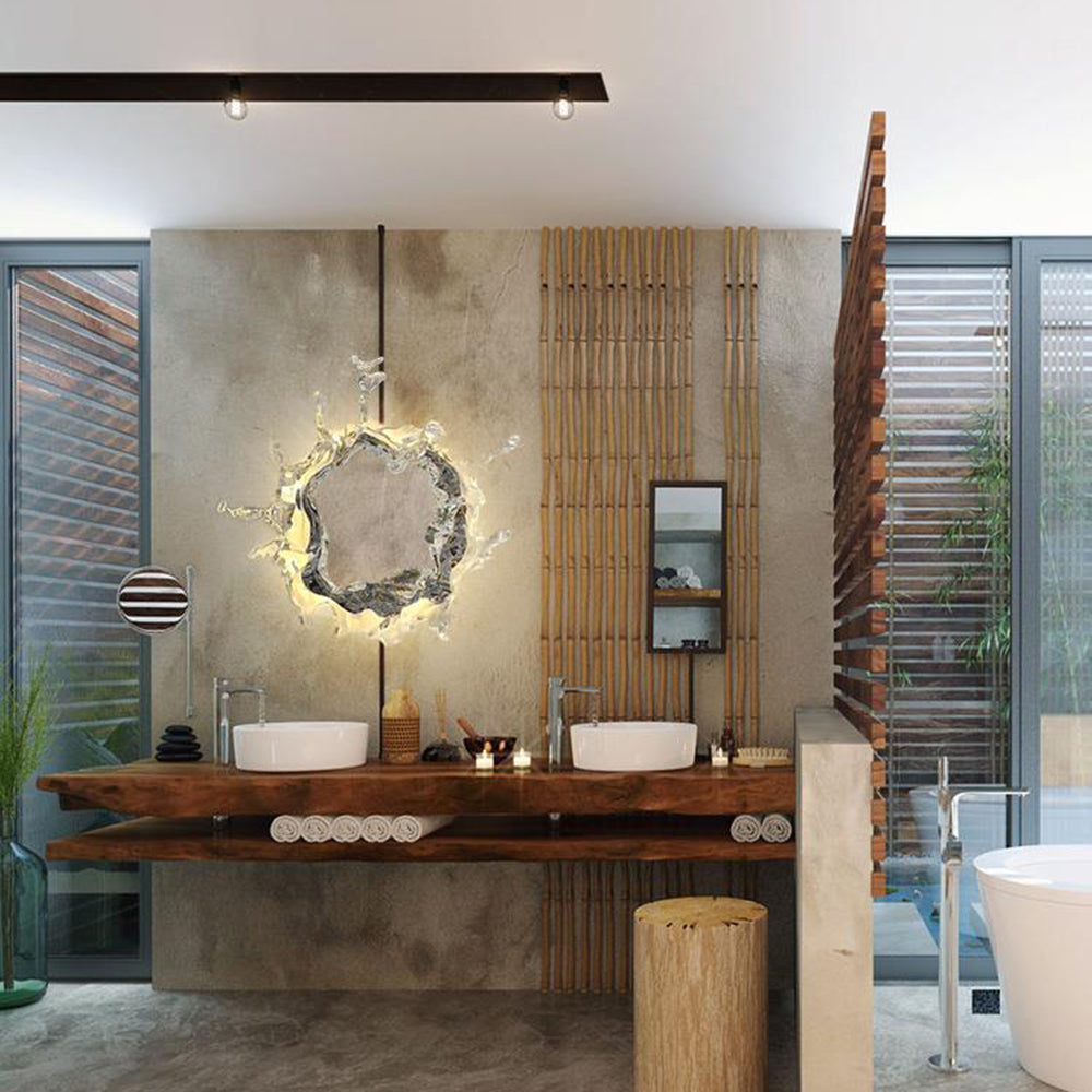 Kristy Modern LED Wandleuchte Spiegel Wasserrippel , Gold/Silber, Metall-Letslighting