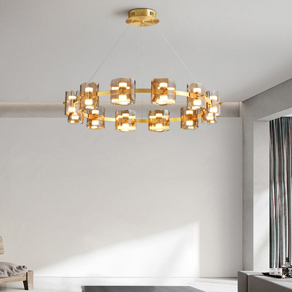 Arisha Pendelleuchte Flammig 9/12/15 , Metall, Schwarz/Gold, Schlafzimmer/Esszimmr