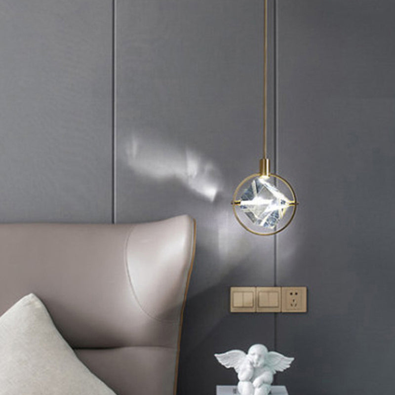Kristy Modern LED Pendelleuchte Gold Schlaf/Wohnzimmer Metall&Kristall