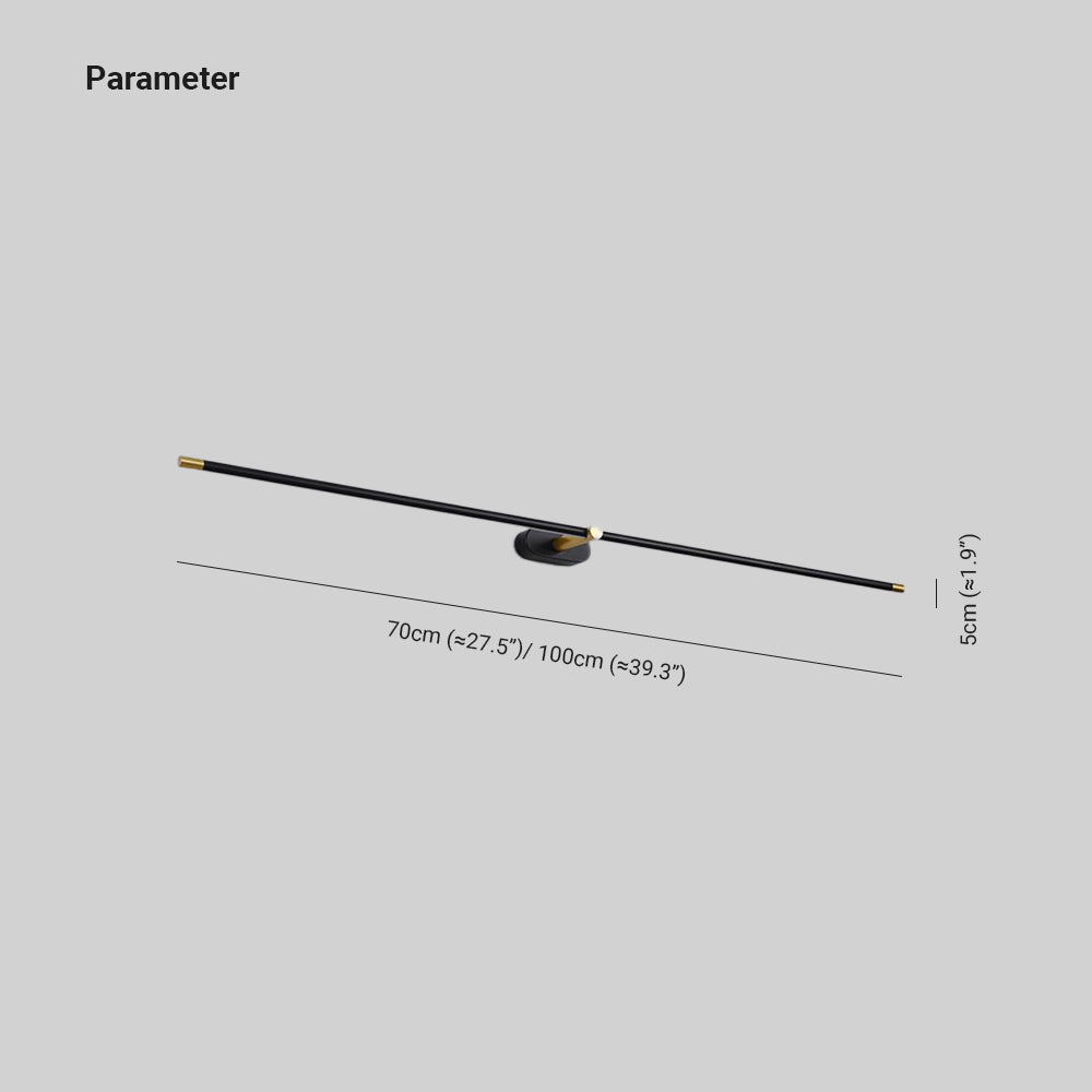 Ivox Minimalistische lineare Wandleuchte in Gold und Schwarz