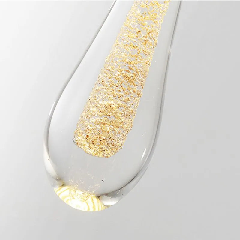 Kristy Pendelleuchte Tropfenform Gold Schlafzimmer Kristall/Metall 1/3/5-flammig