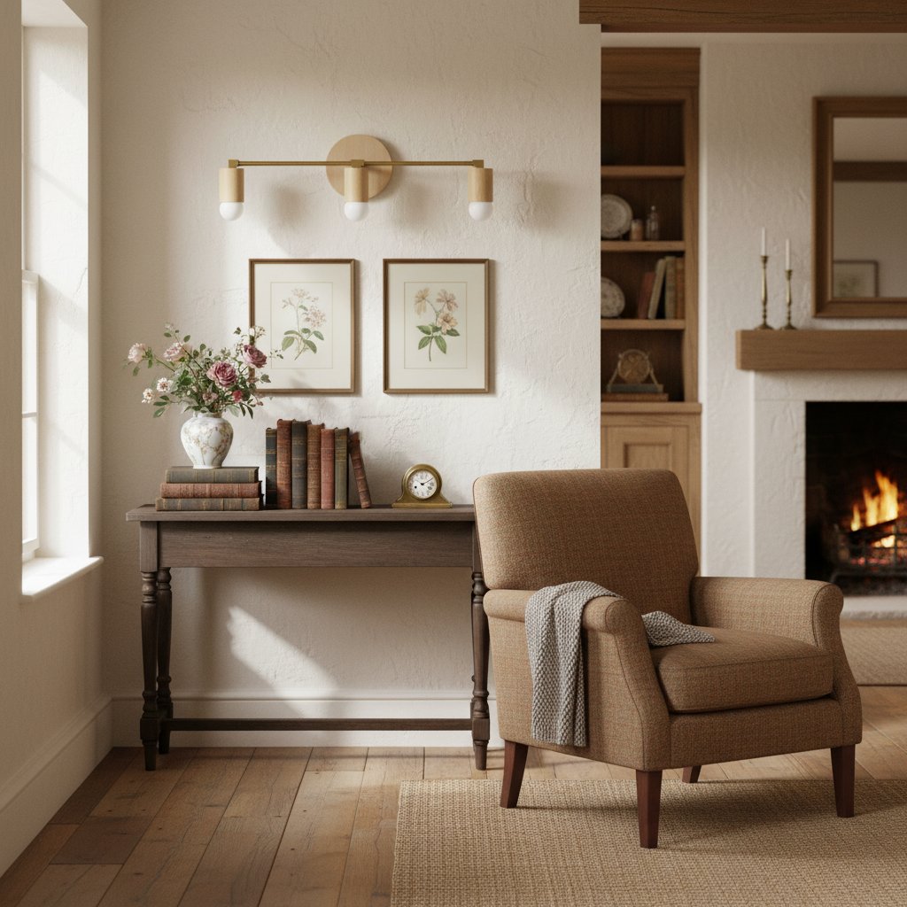 Mid-Century Wandleuchte mit rustikalem Charme