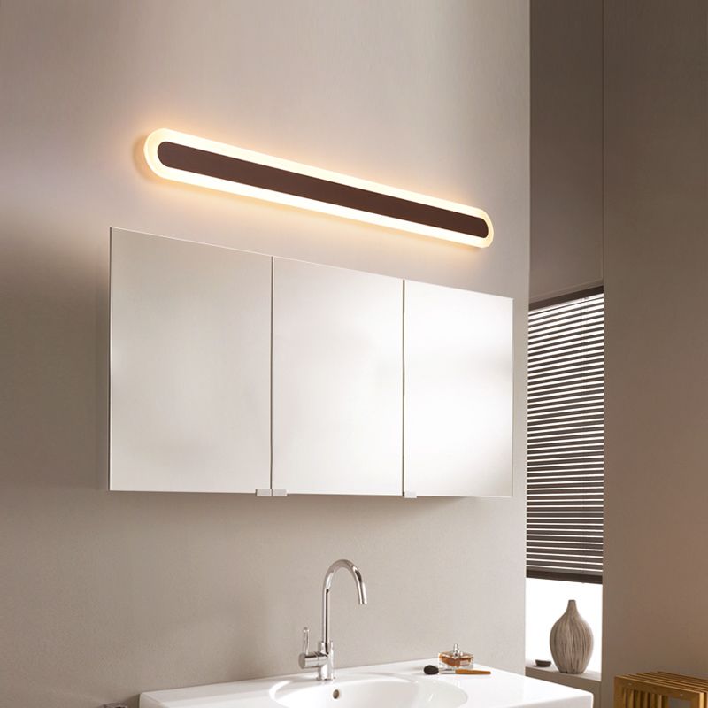 Arisha Modern Linear LED Wandleuchte Weiß/Braun Badezimmer Metall Acryl Größen 40/59/80/99CM
