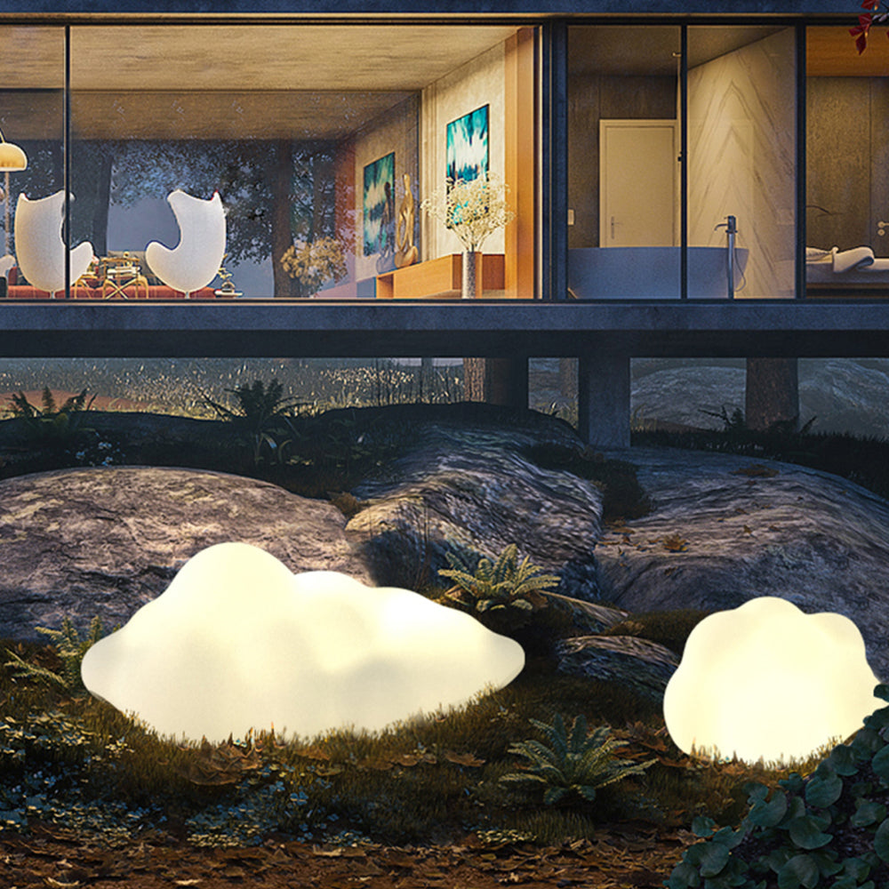 Aria Design Wolke LED Außenleuchte Weiß Garten Acryl Wiederaufladbar 30CM/55CM/60CM/90CM/120CM/180CM Lang