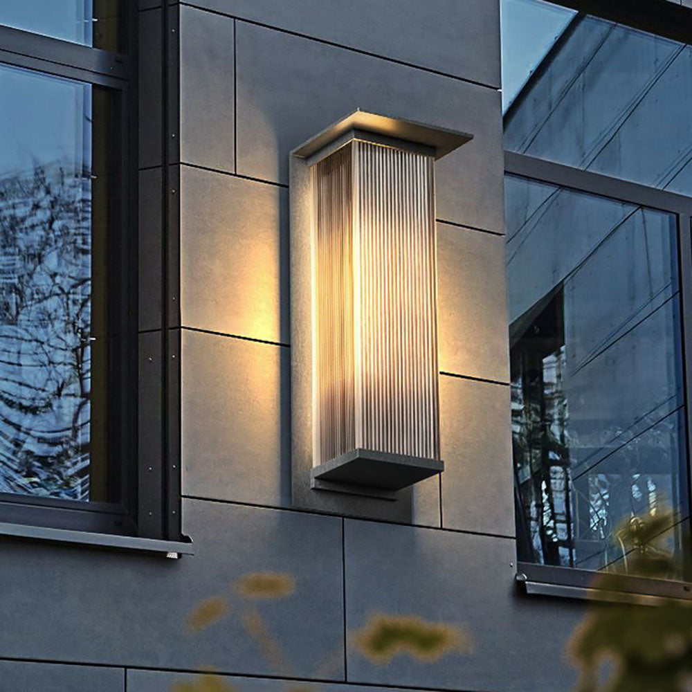 Ray Modern Rechteckige LED Außenwandleuchte Schwarz Garten/Terrasse/Balkon Metall&Acryl