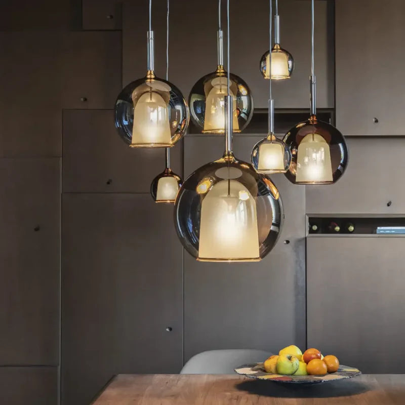 Valentina Modern Sphere LED Pendelleuchte Glas Esszimmer Bar