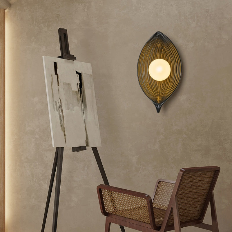 Aria Modern LED Wandleuchte Schwarz/Weiß/Holz Acryl Wohnzimmer