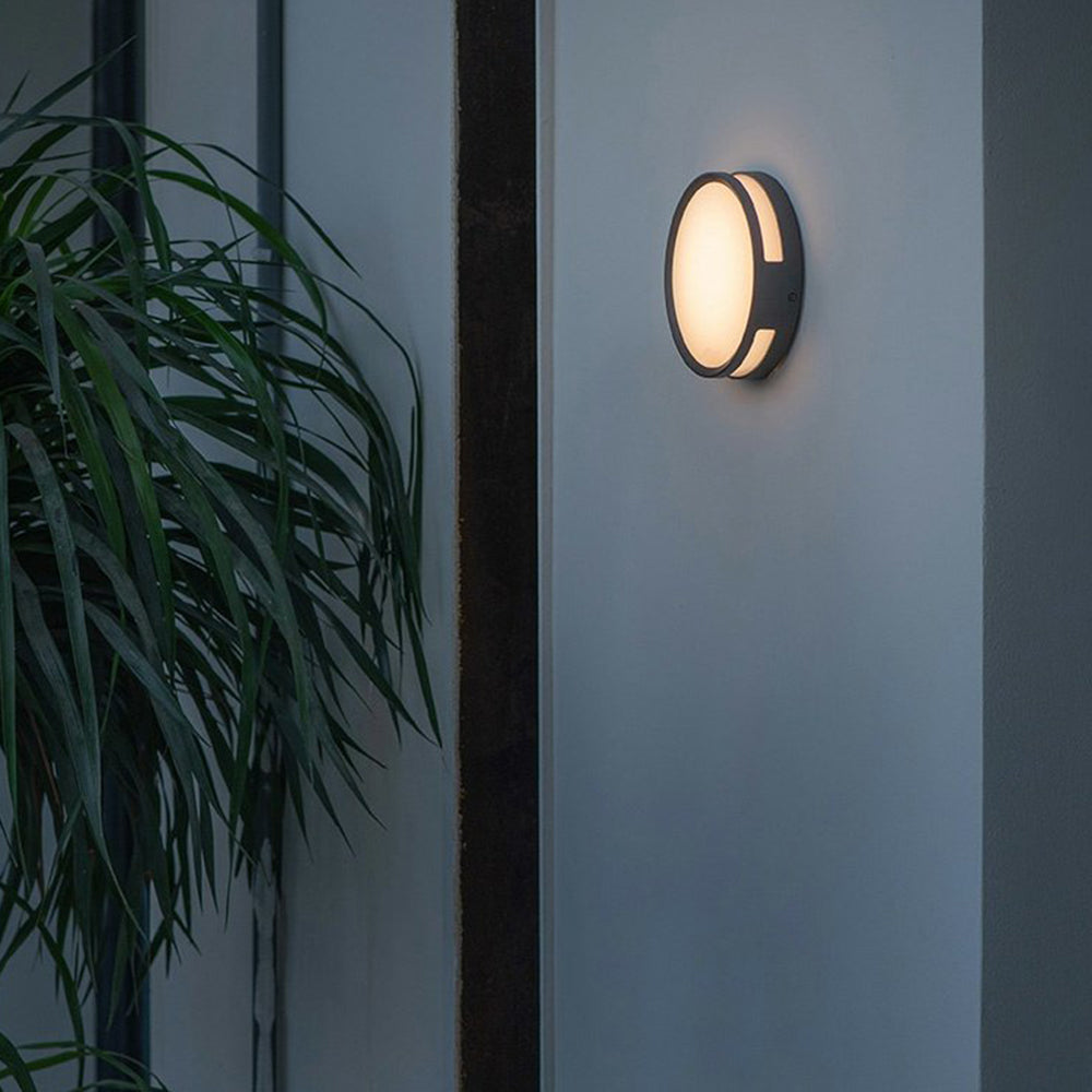 Ray Modern Runde LED Außenwandleuchte Schwarz Flur/Balkon Metall&Acryl ∅18CM