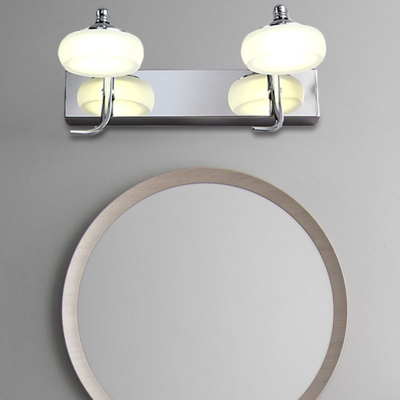 Arisha Moderne Laterne LED Wandleuchte Silber Bade/Schlafzimmer Metall Glas 2/3 Licht