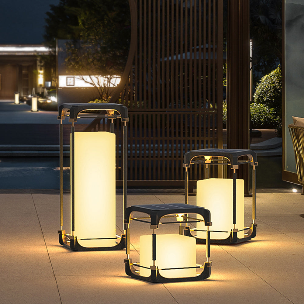 Ray Modern LED Rechteck Stehend Außenleuchte Solar Schwarz Garten/Terrasse Metall&Acryl