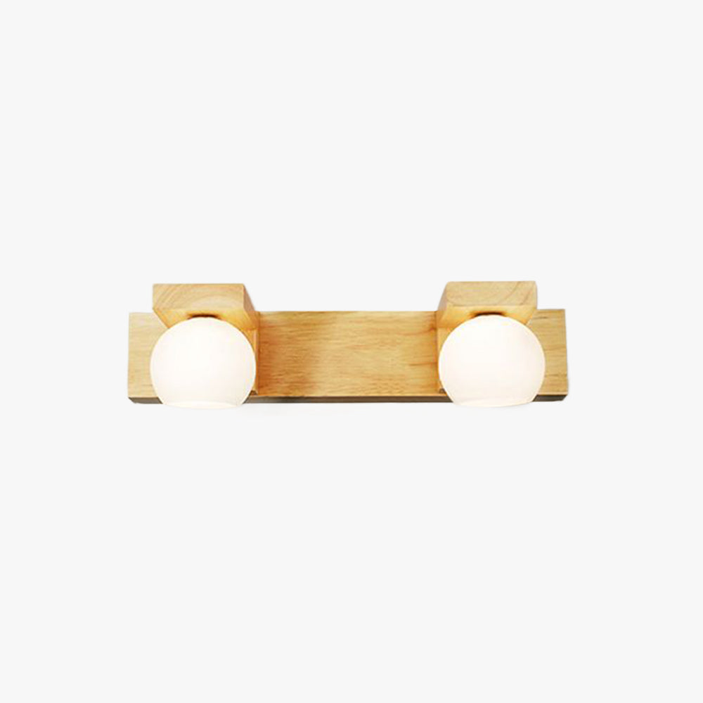 Muto Design LED Wandleuchte Schlafzimmer/Wohnzimmer Holz/Glas
