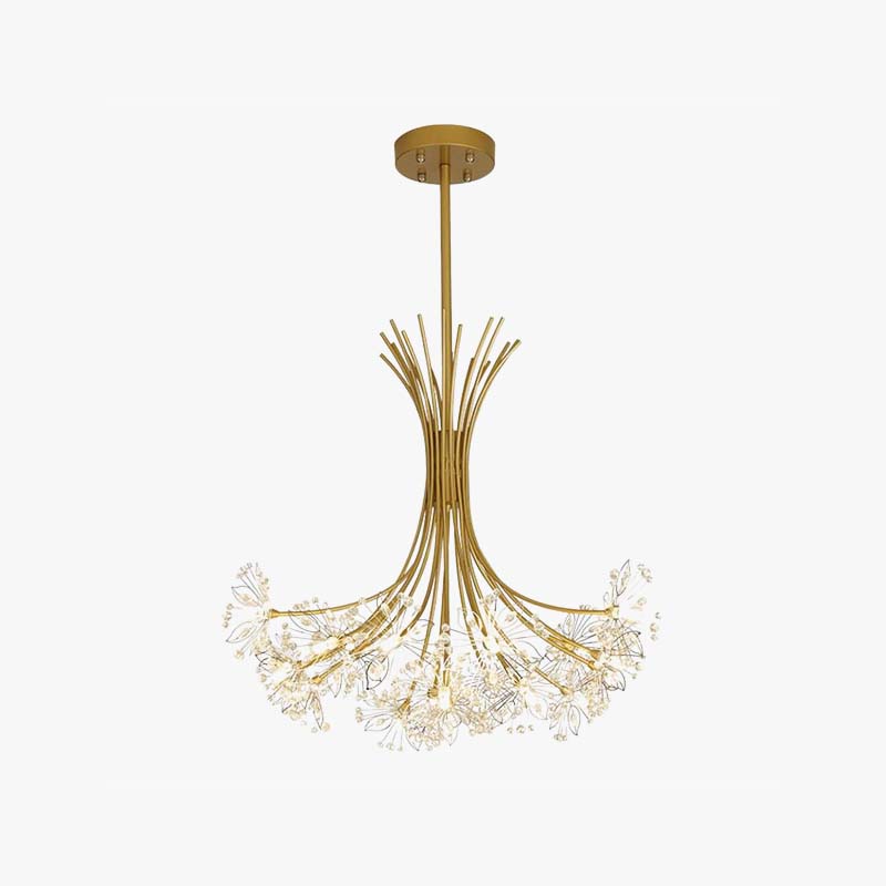 Arisha Modern Kristall LED Kronleuchter Gold Wohnzimmer/Esszimmer Metall&Acryl