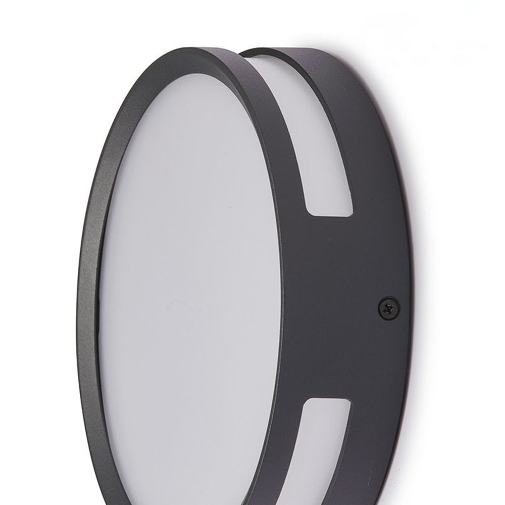 Ray Modern Runde LED Außenwandleuchte Schwarz Flur/Balkon Metall&Acryl ∅18CM