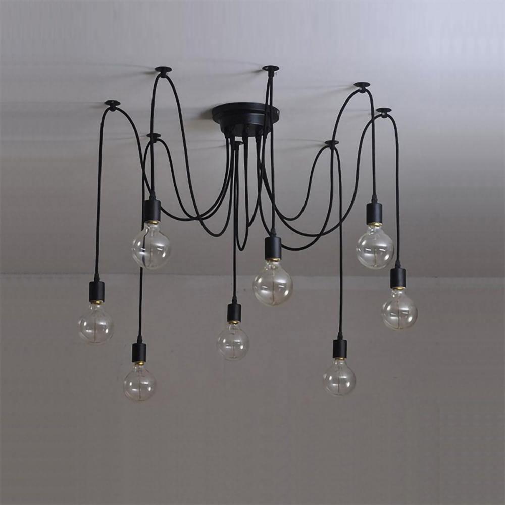 Silva Retro LED Kronleuchter Schwarz/Weiß Metall Wohnzimmer