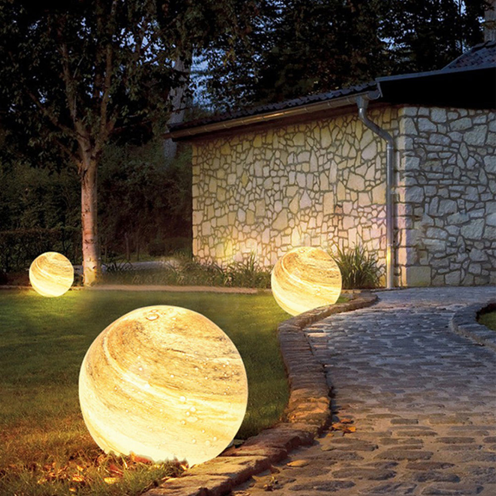 Aria Modern LED Außenleuchte Planet IP 65 Kugel Garten 2 Farben Glas