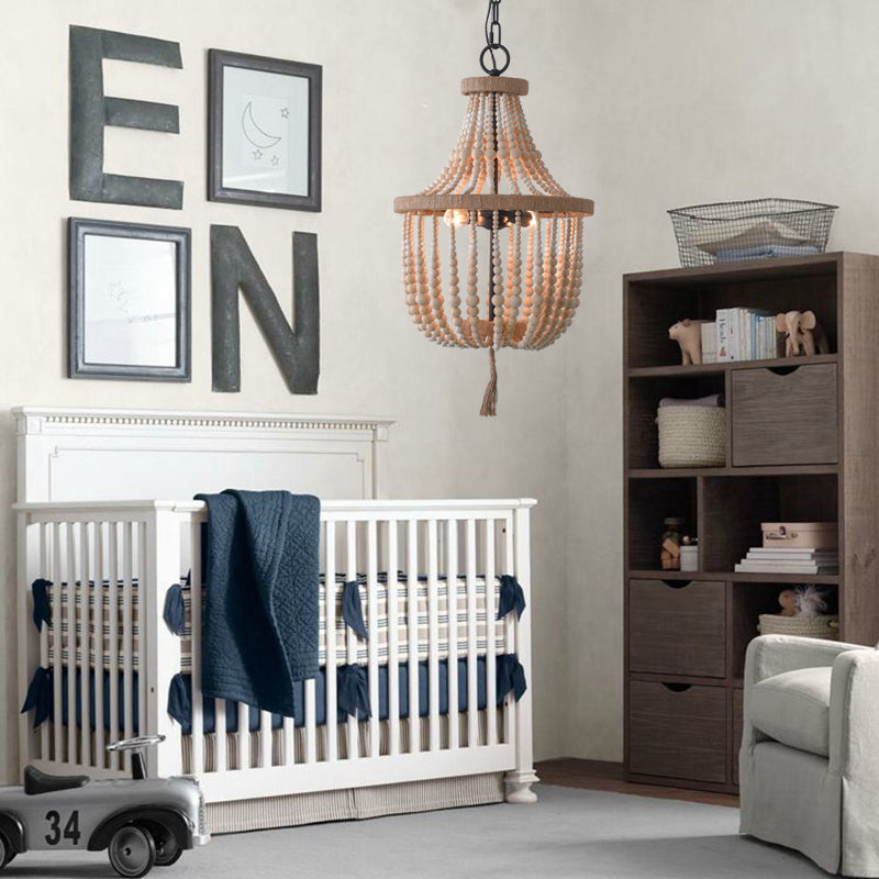 Alessio Design LED Pendelleuchte Weiß/Holz Metall/Holz Schlaf/Wohn/Kinderzimmer