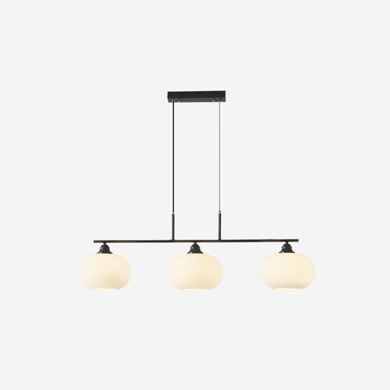 Valentina Modern LED Pendelleuchte Schwarz/Gold Esszimmer Esstisch Metall&Glas 3/4-Flammig 100CM/135CM Lang
