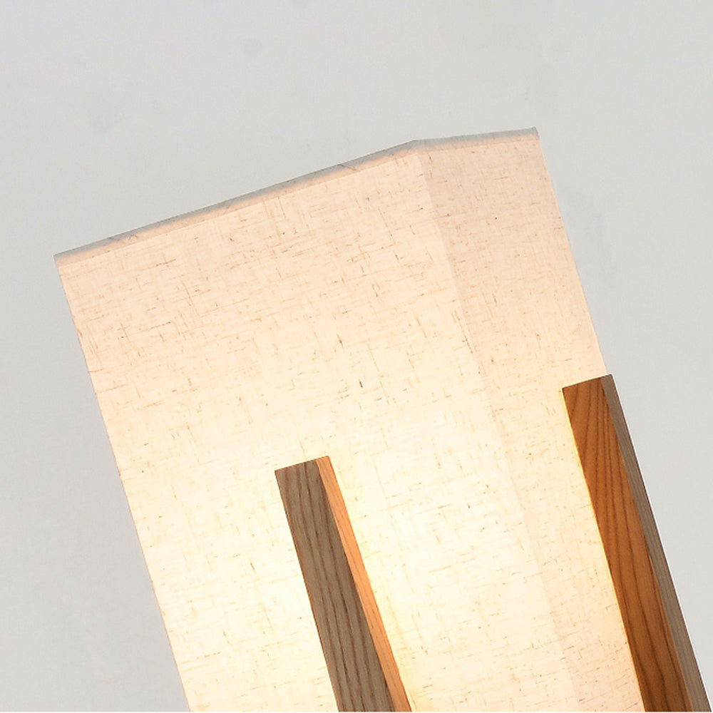 Muto Design LED Stehlampe Holzfarbe Wohn/Arbeits/Schlaf/Esszimmer Holz&Stoff
