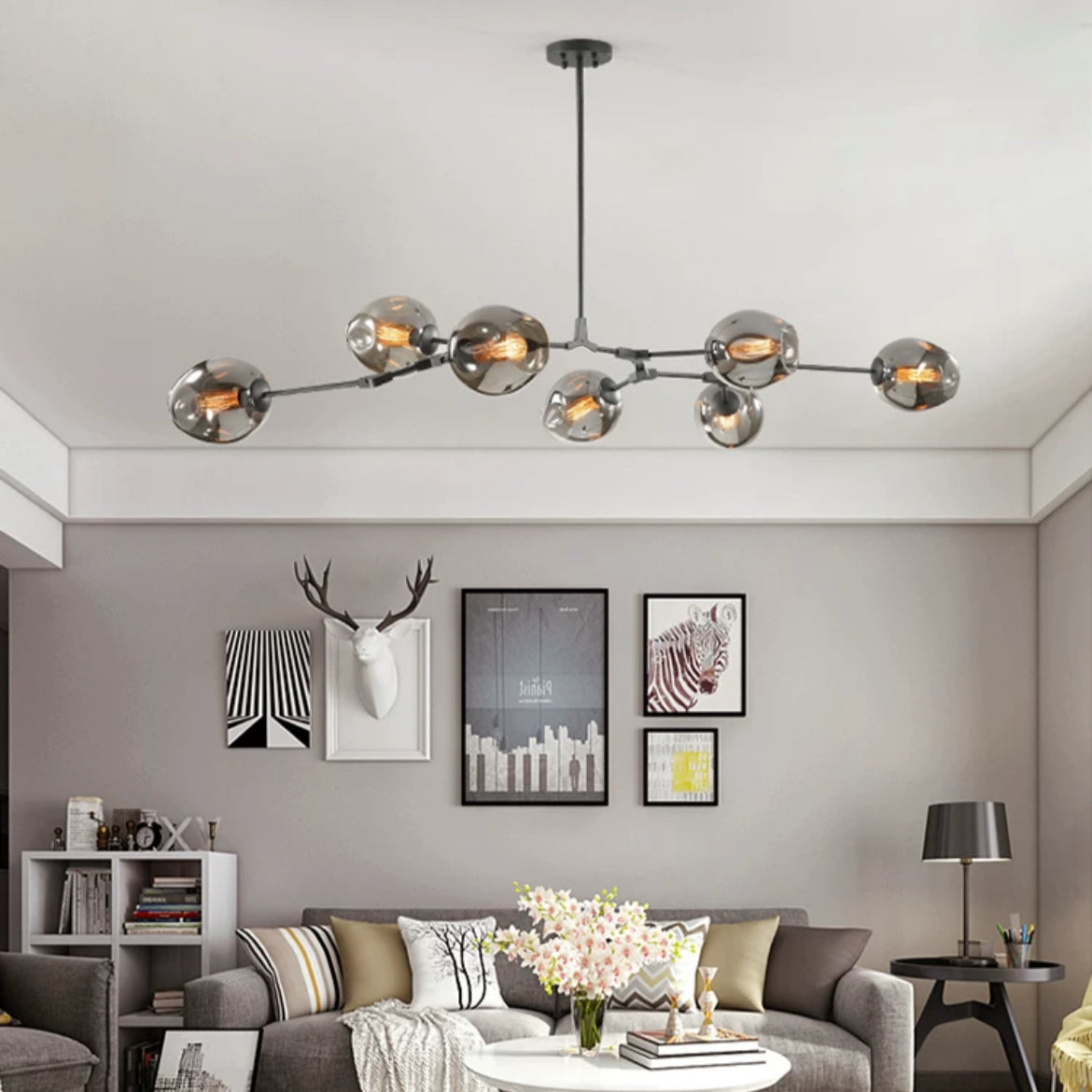 Valentina Pendelleuchte Schwarze/Gold Wohnzimmer/Schlafzimmer Metall/Glas