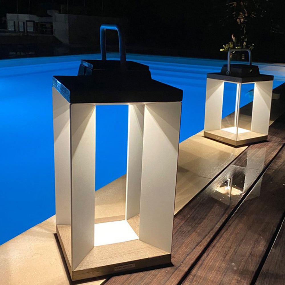 Ray Minimalistisch Außenleuchte Rechteckig Garten/Flur, Schwarz, Metall Acryl