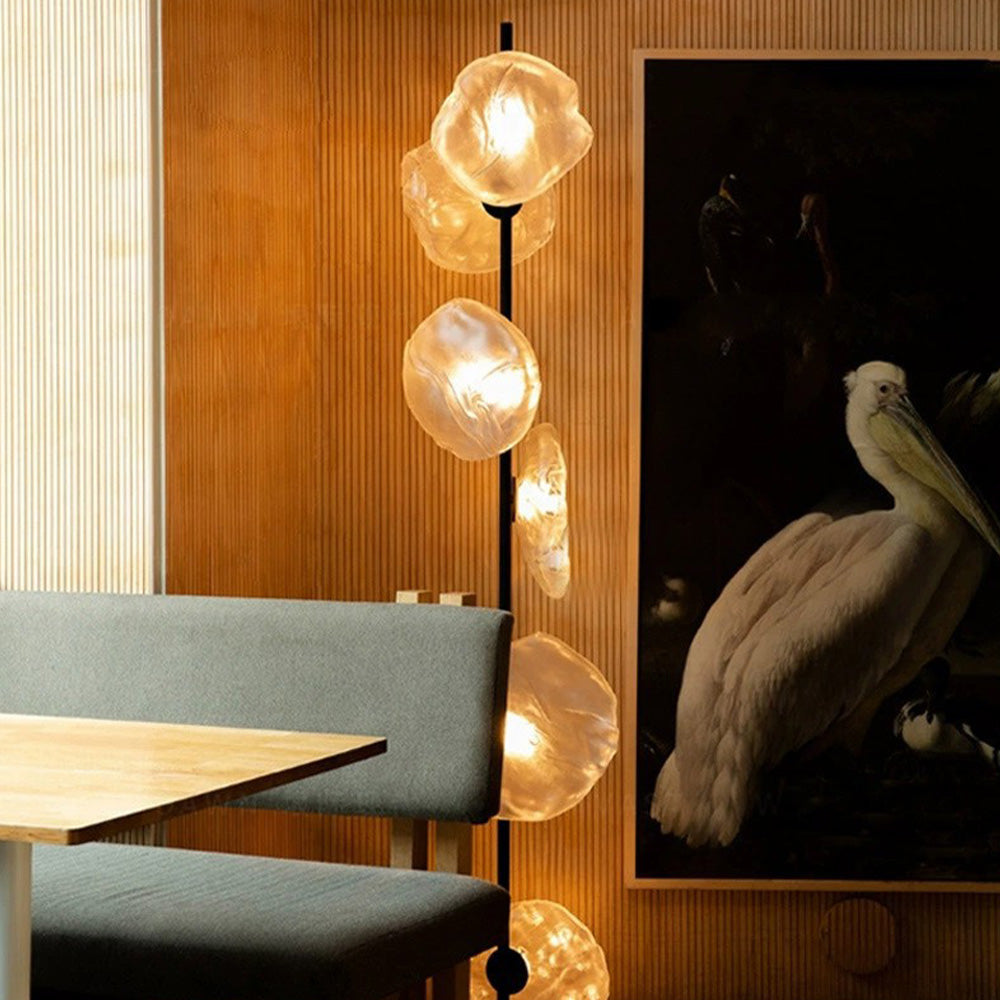 Avi Design LED Stehlampe Schwarz&Gold Wohn/Schlaf/Arbeitszimmer Metall&Glas 3/6Köpfe