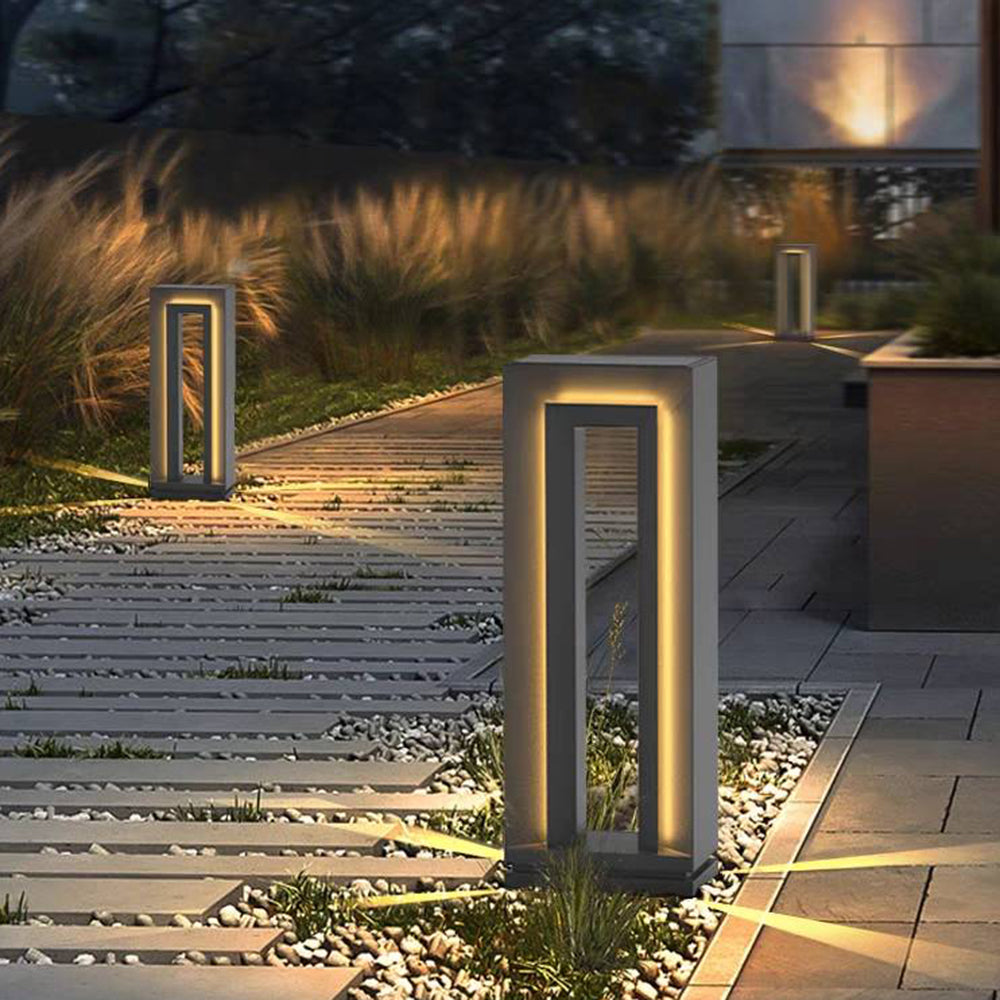 Ray Modern Rechteckig Solar LED Außenleuchte Schwarz Garten/Terrasse Metall Acryl 25cm*62cm