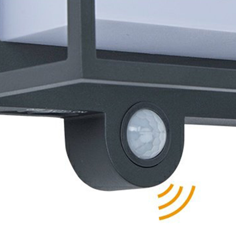 Ray Modern Rechteckig LED Außenwandleuchte Schwarz Flur/Garten Acryl Sensor Solar