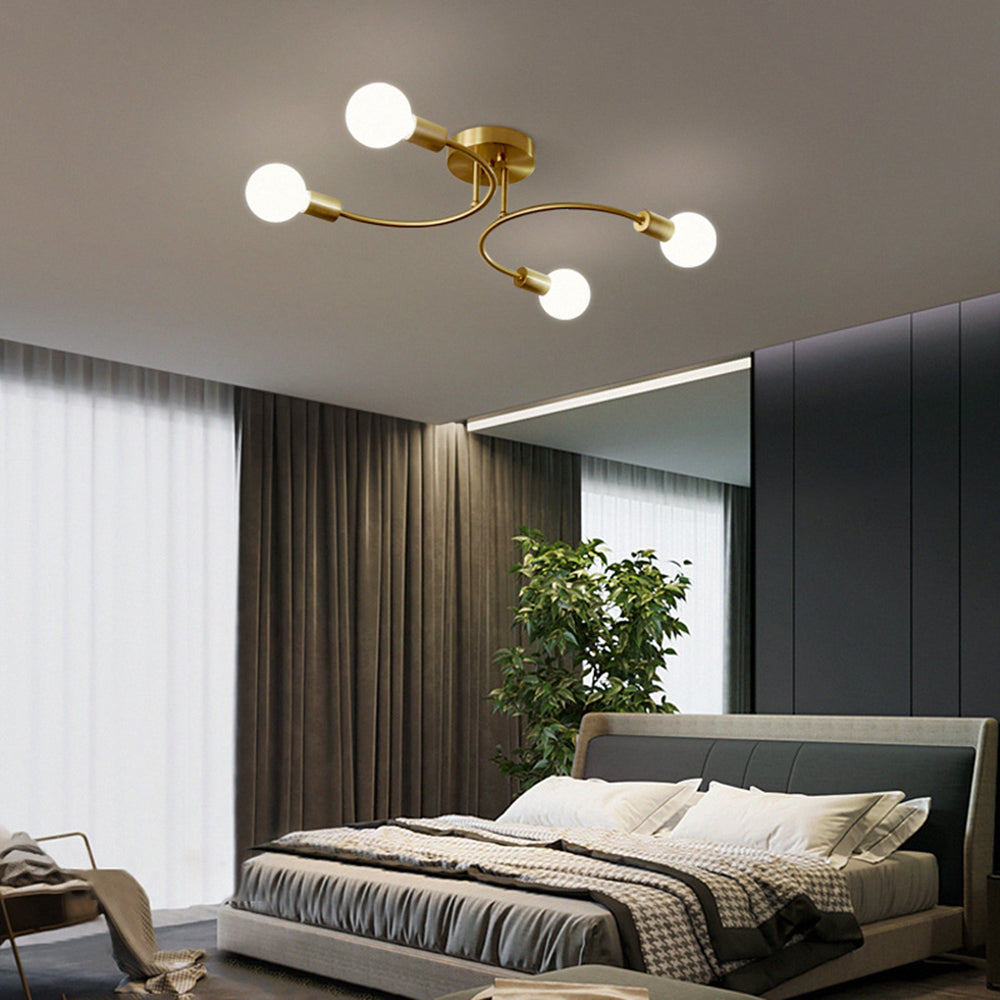 Valentina Modern LED Deckenleuchte Gold, Wohnzimmer, Metall