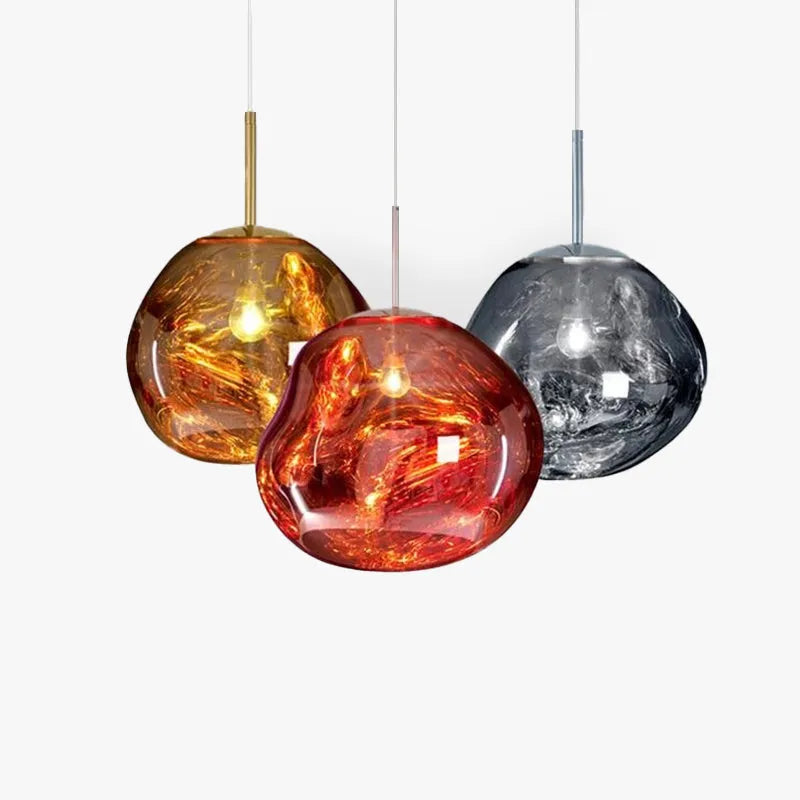 Valentina Melt Glas Pendelleuchte in Lavaoptik
