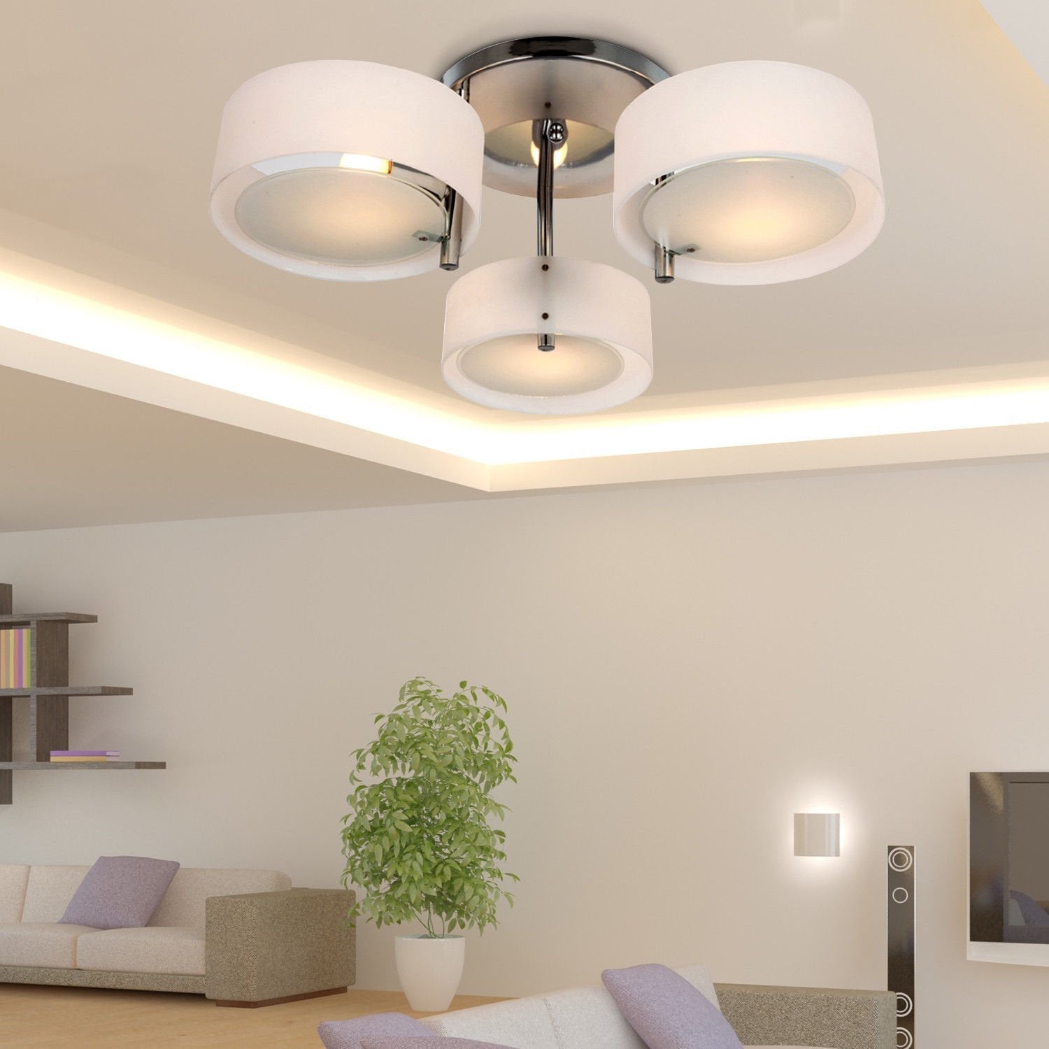 Arisha Modern Glas Acryl Deckenleuchte Schlafzimmer Flur