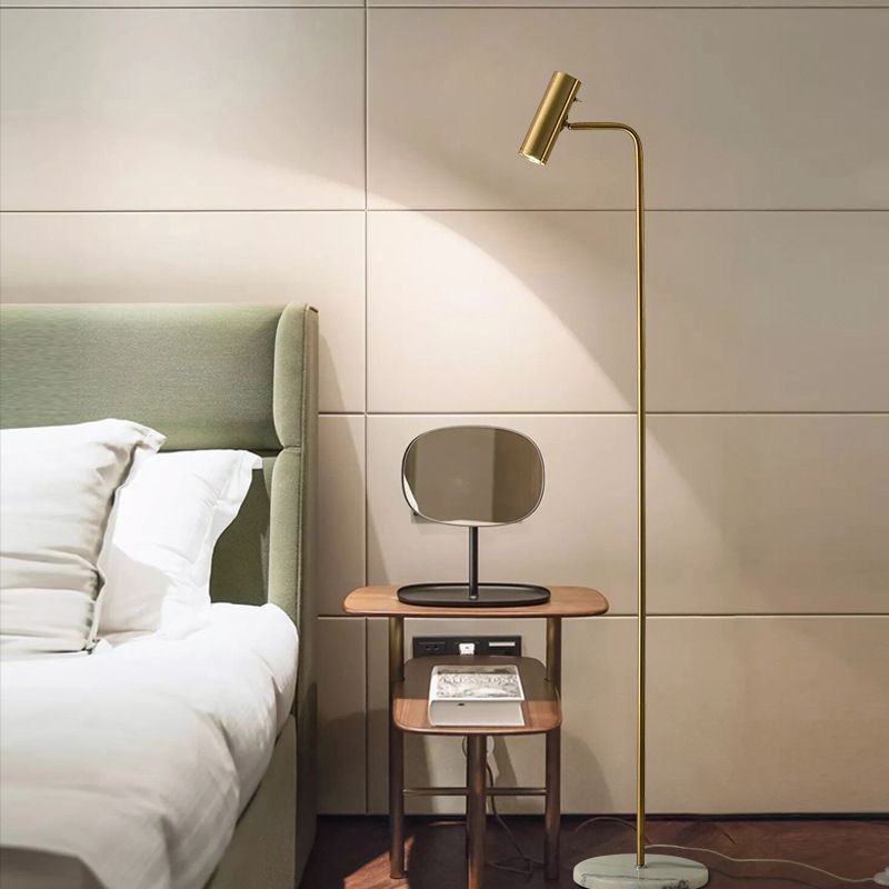 Arisha Modern/Minimalistisch Stehleuchte Vertikal, Schwarz/Weiß/Gold, Schlafzimmer, Metall
