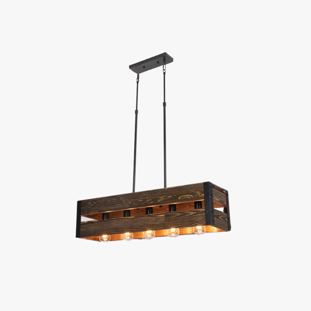 Silva Vintage LED Pendelleuchte Rechteckig ,2 Farben, Metall Holz