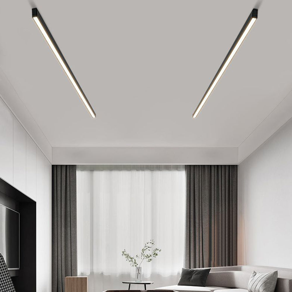 Edge Modern Linear LED Deckenleuchte Schwarz Wohnzimmer Metall
