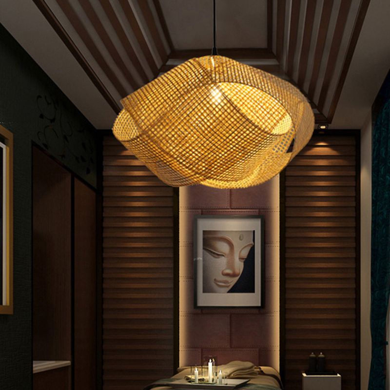 Ritta Pendelleuchte Rattan Arbeitszimmer/Schlafzimmer Design LED