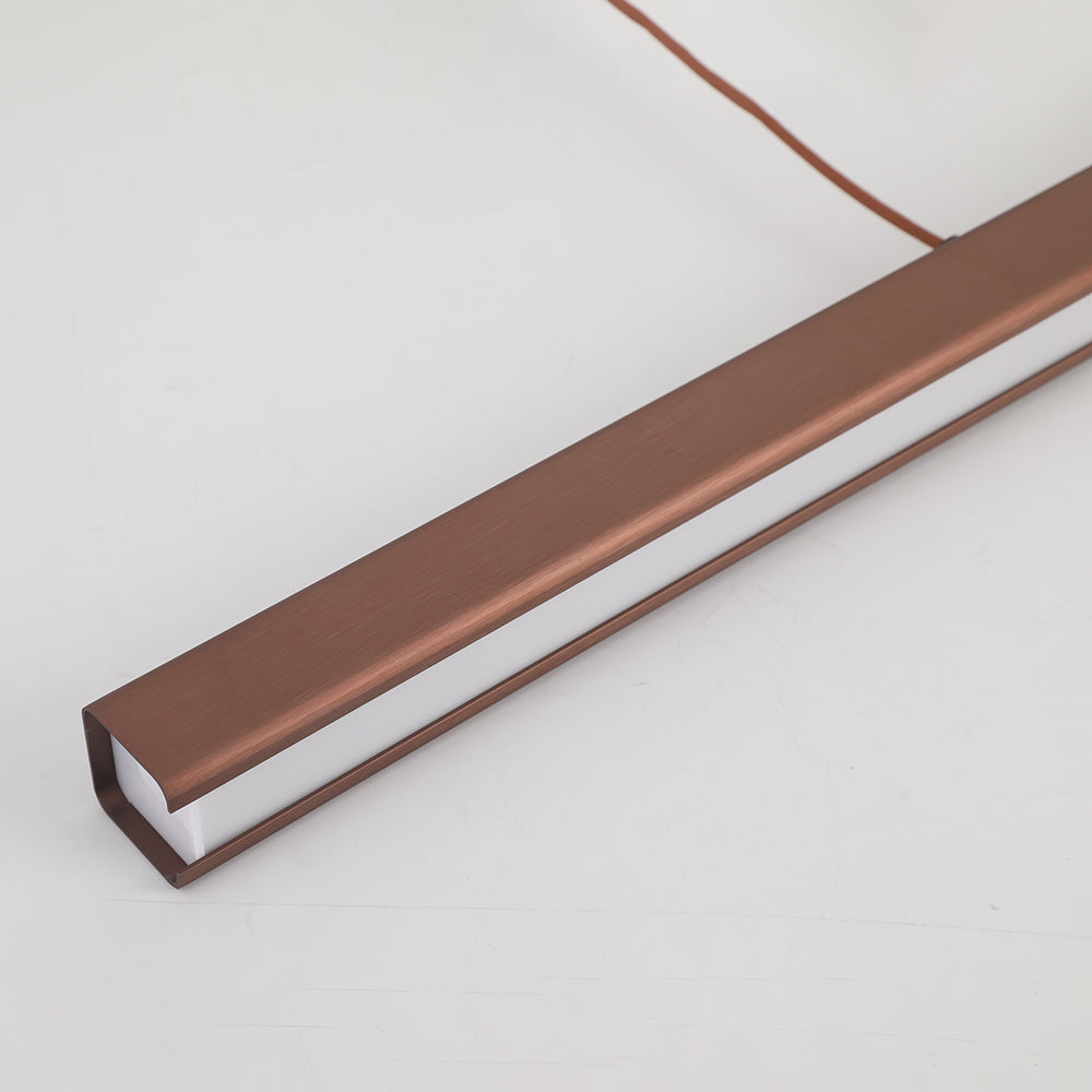 Edge Moderne LED Pendelleuchte Linear Schwarz/Braun Esszimmer Metall